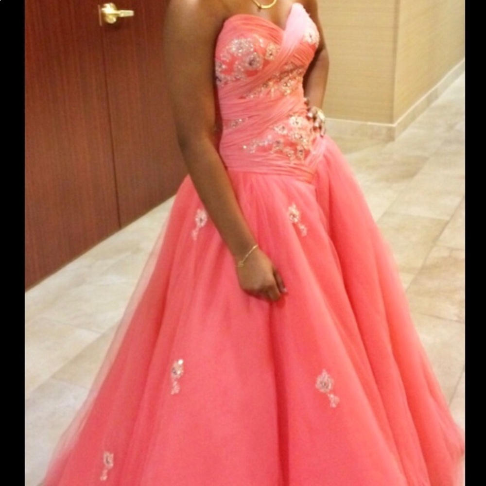 Peach colored formal dress for sale!!
